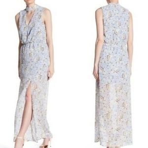 Light Blue Floral Choker Dress